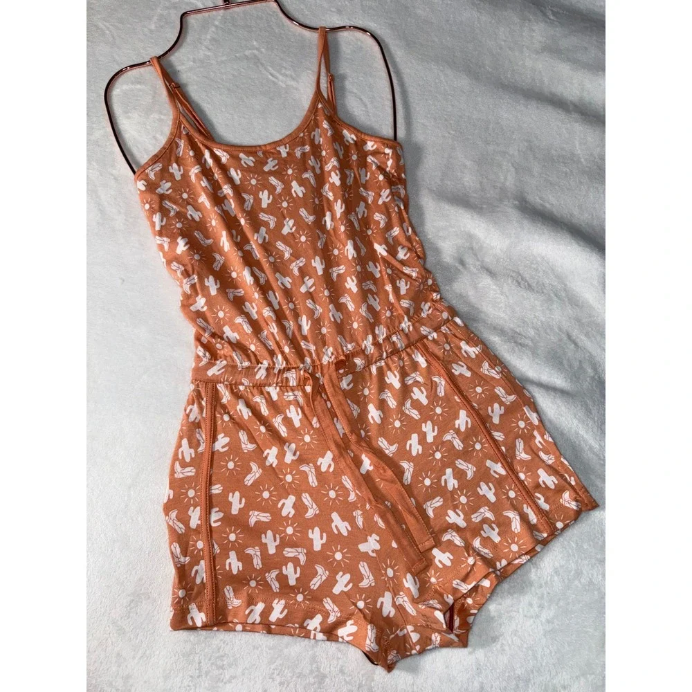 COSA BELLA  Sweet Dreams orange  Girls Pajama‎ Romper Set Size XL New